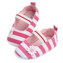 Load image into Gallery viewer, Pink White Stripe Baby Shoes